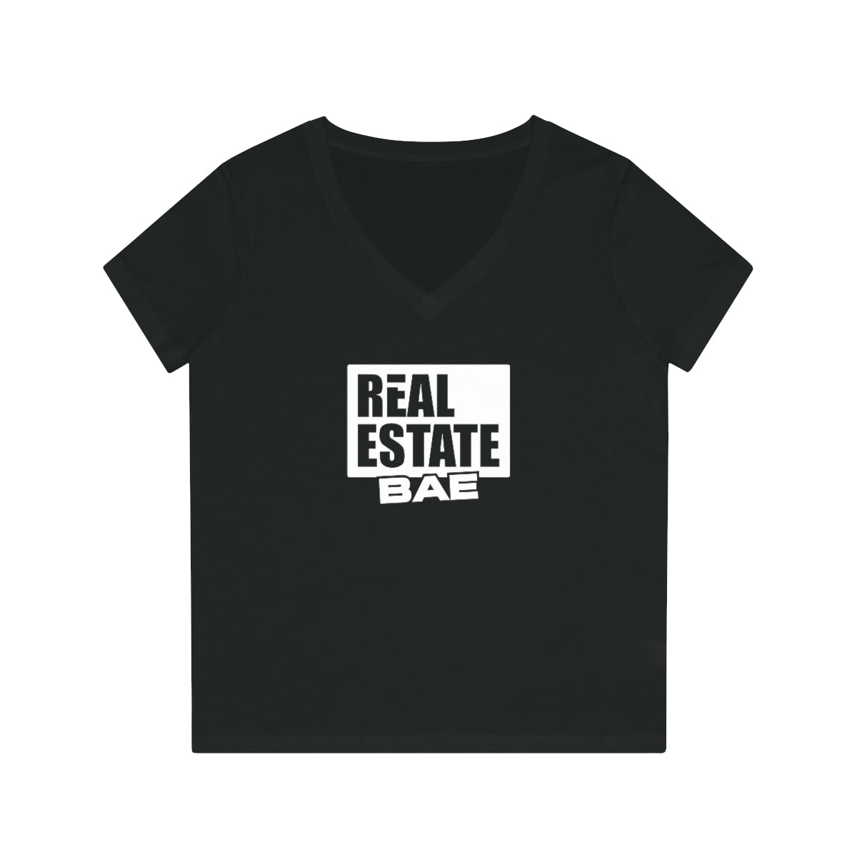 Real Estate Bae™ Women's V-Neck T-Shirt (Dark)