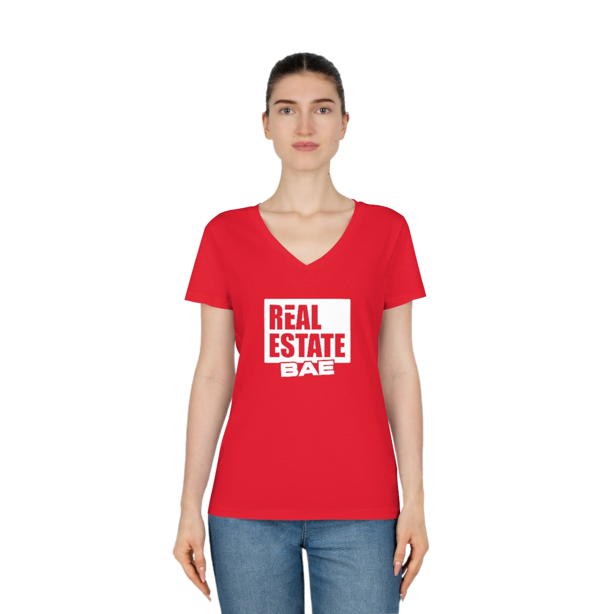 Real Estate Bae™ Women's V-Neck T-Shirt (Dark)