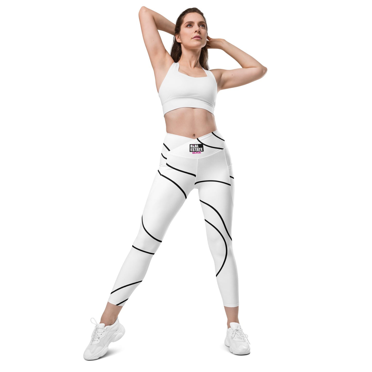 Real Estate Bae Crossover leggings with pockets