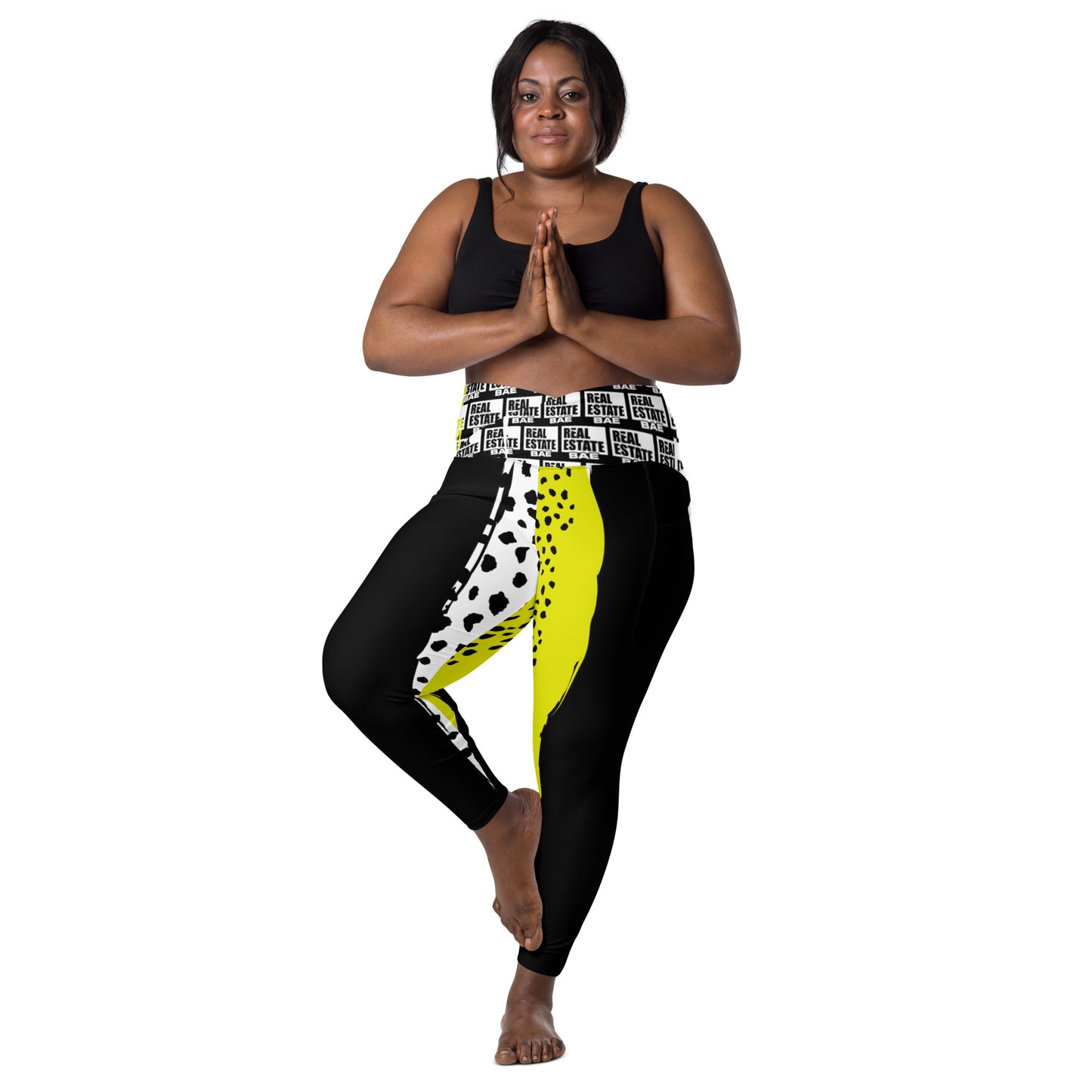 Real Estate Bae Crossover leggings with pockets