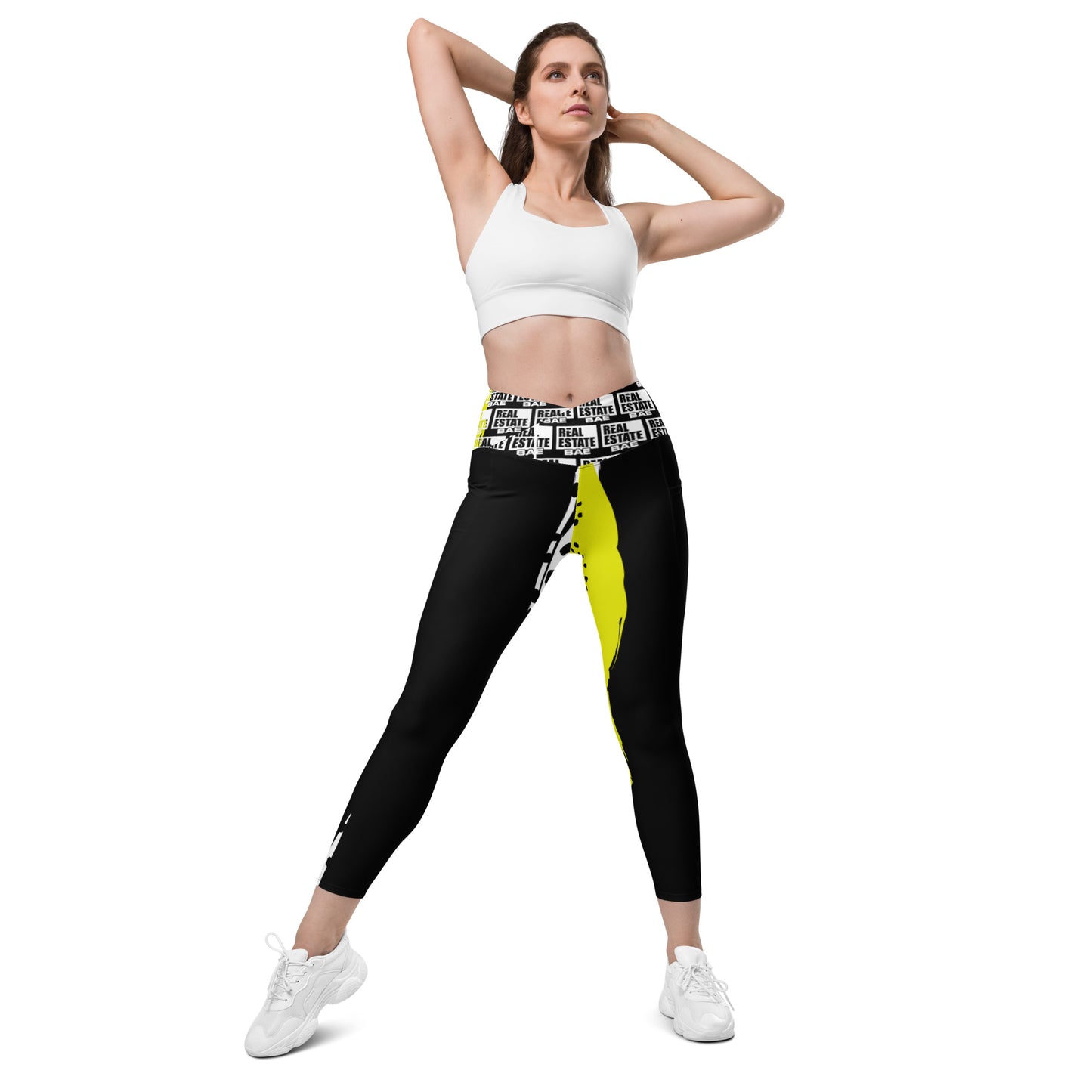 Real Estate Bae Crossover leggings with pockets