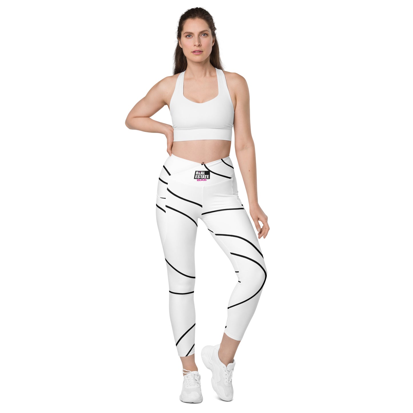 Real Estate Bae Crossover leggings with pockets
