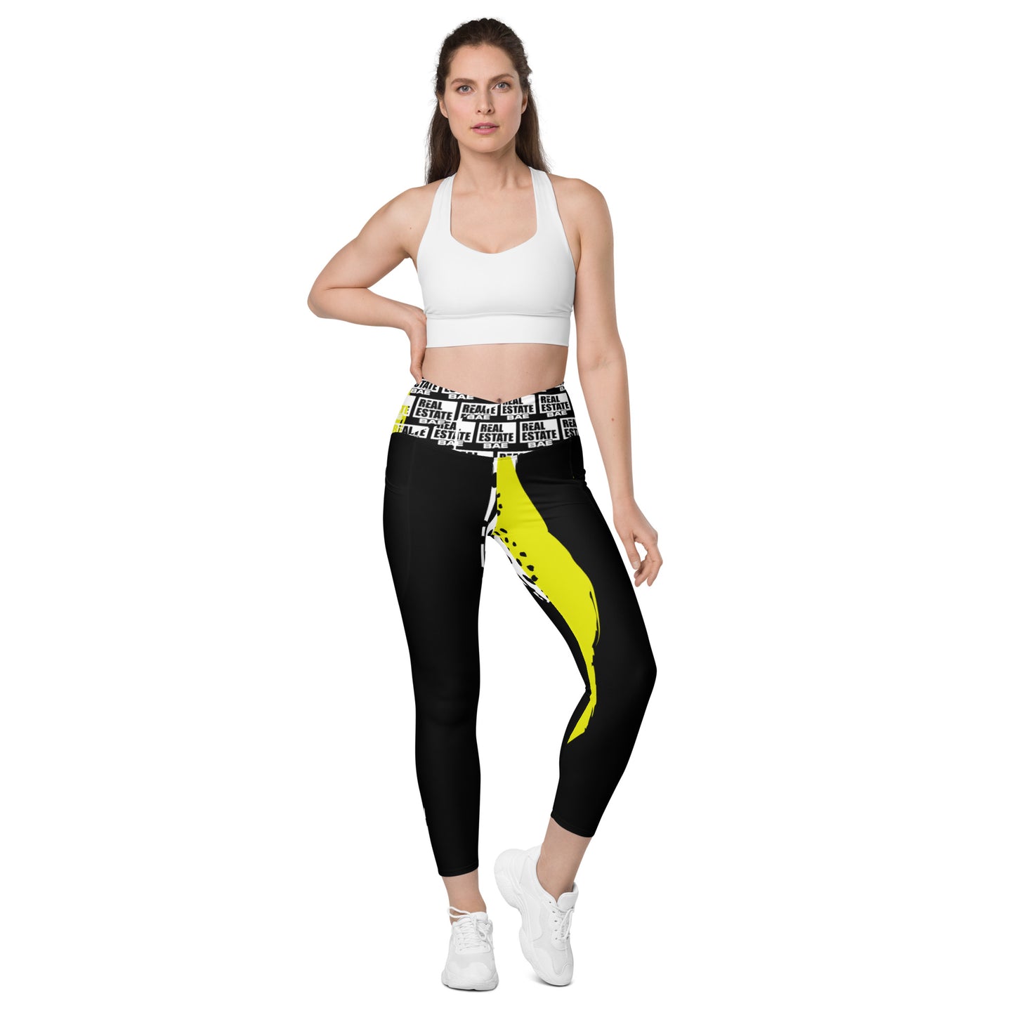 Real Estate Bae Crossover leggings with pockets