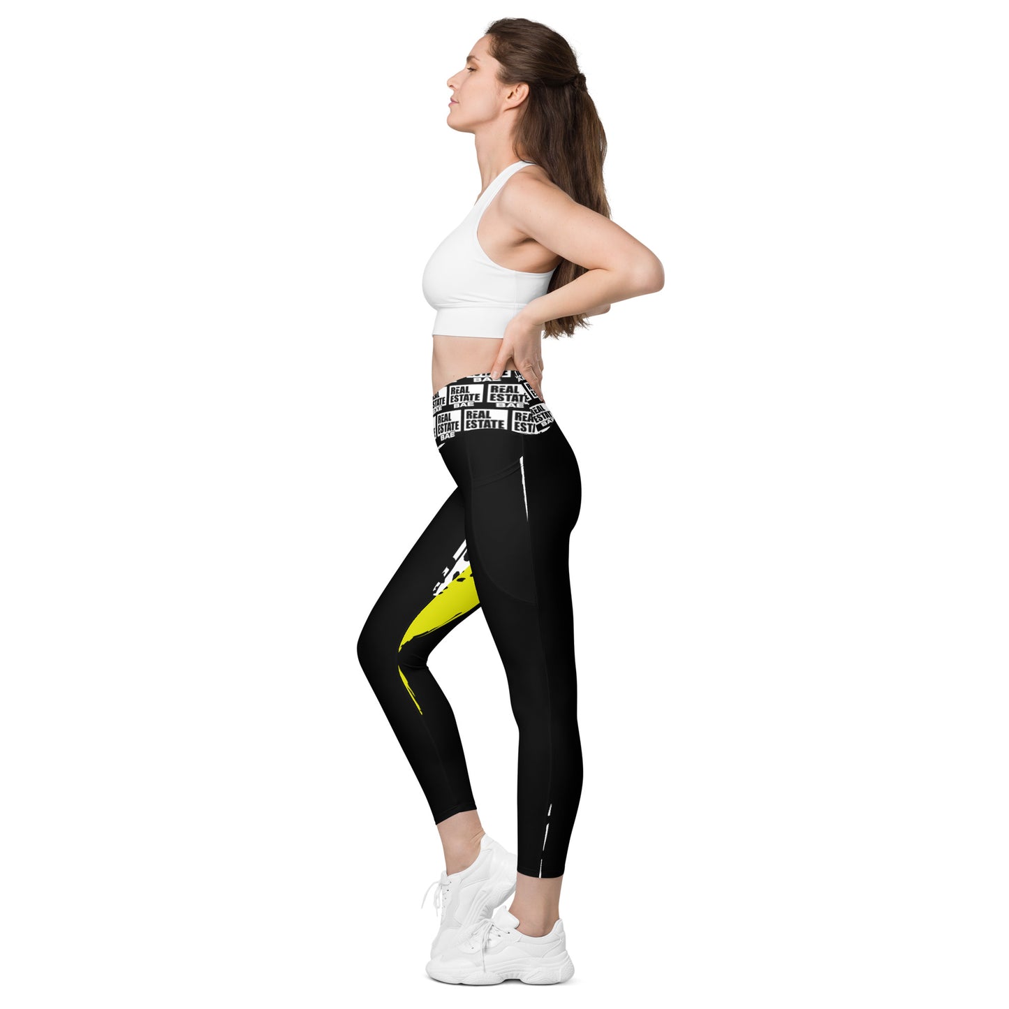 Real Estate Bae Crossover leggings with pockets