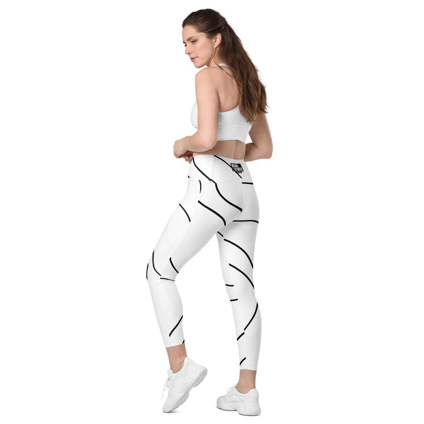Real Estate Bae Crossover leggings with pockets