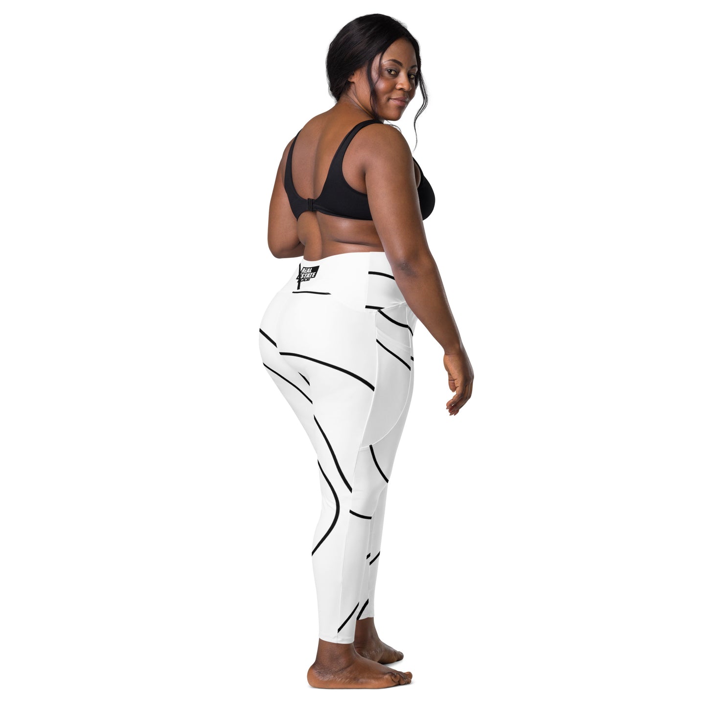 Real Estate Bae Crossover leggings with pockets