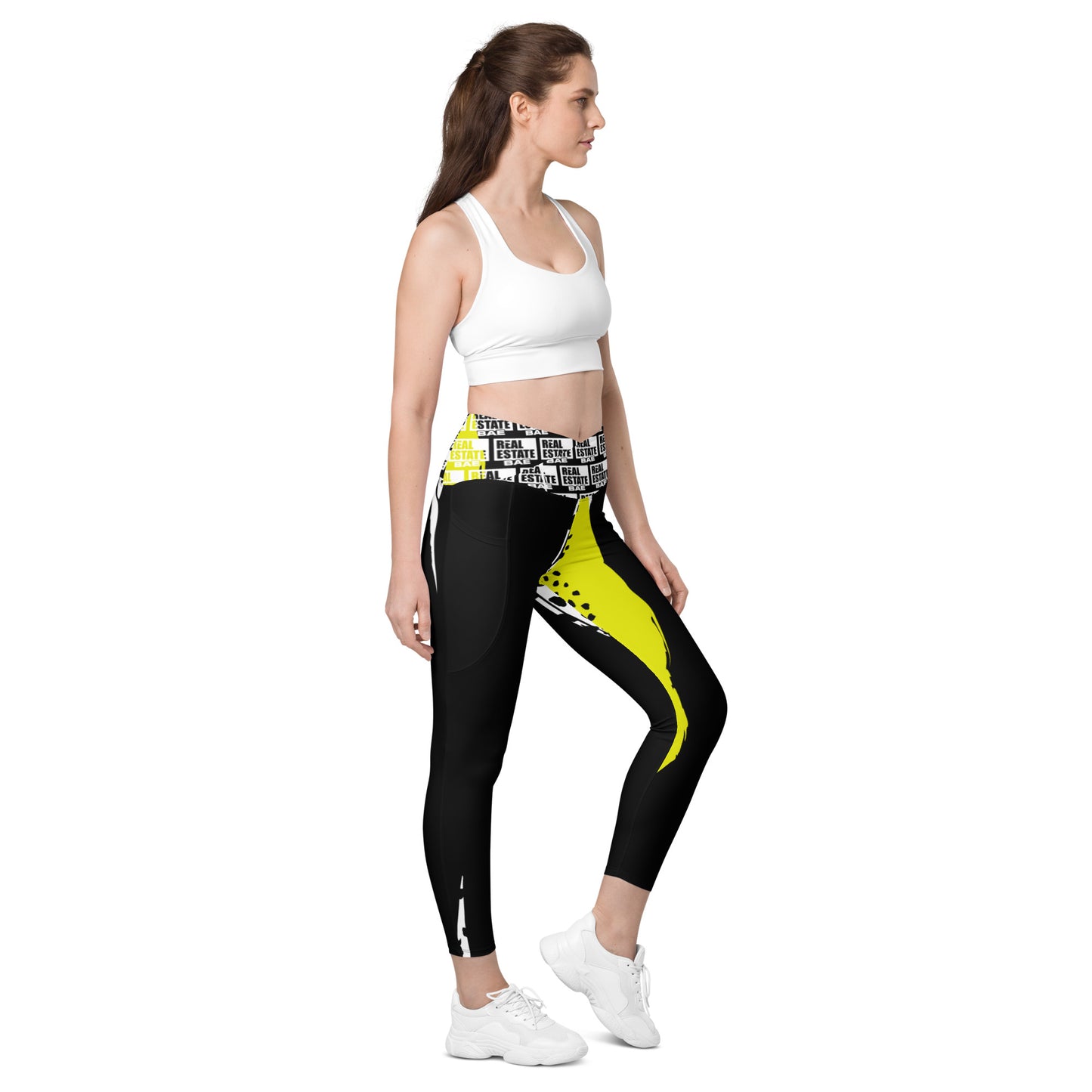 Real Estate Bae Crossover leggings with pockets