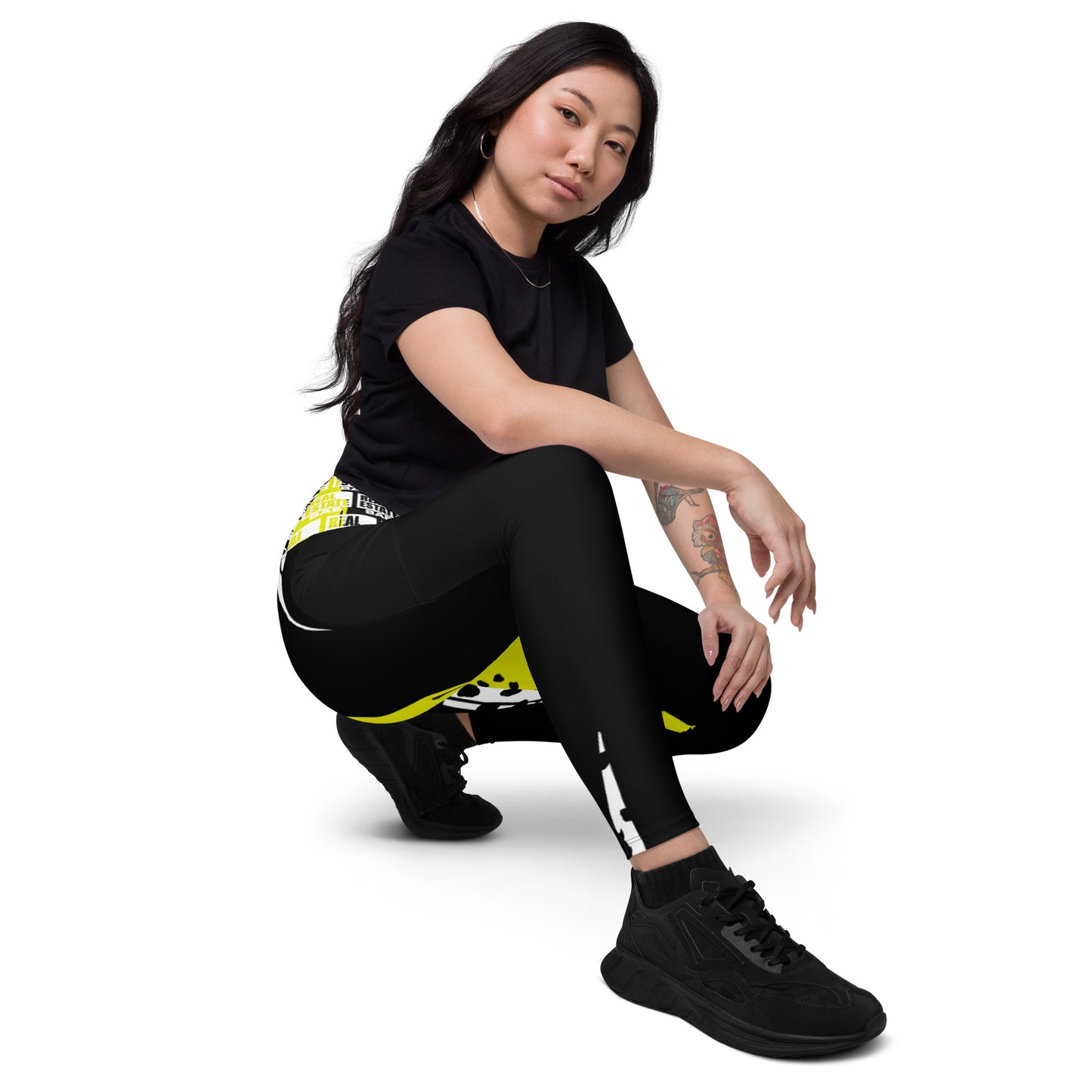 Real Estate Bae Crossover leggings with pockets