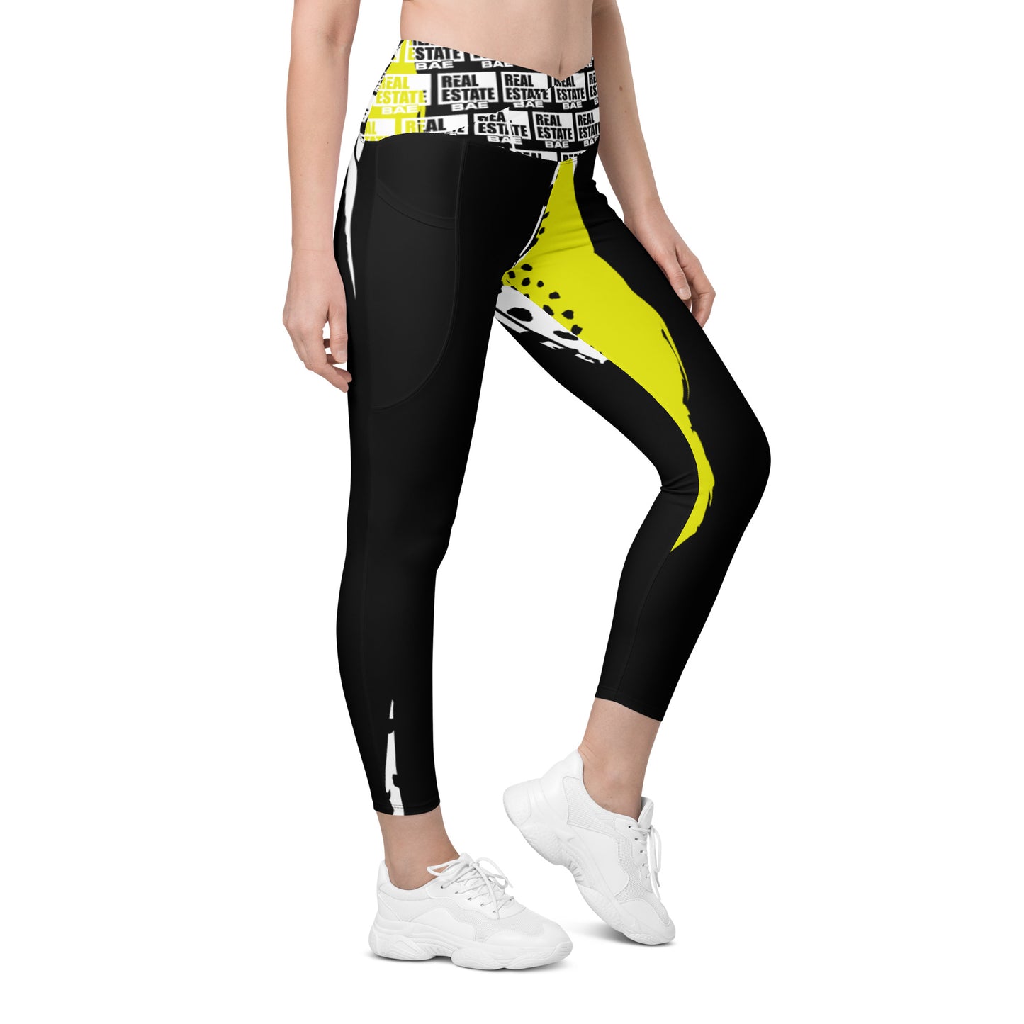 Real Estate Bae Crossover leggings with pockets