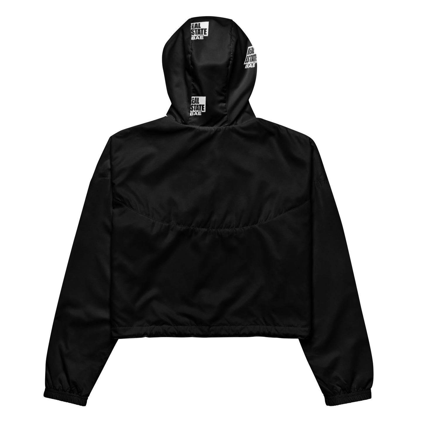 Real Estate Bae™ Women’s cropped windbreaker (black & white)
