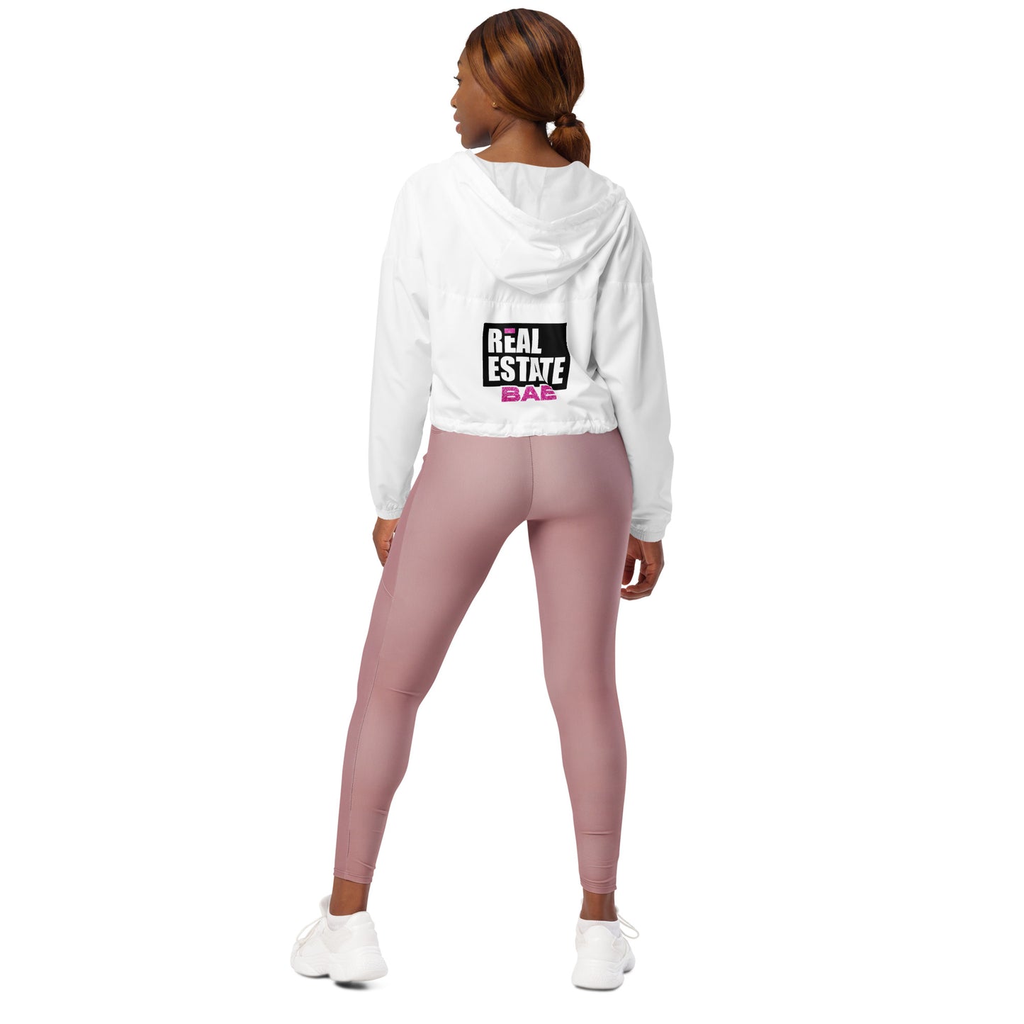 Real Estate Bae™ Women’s cropped windbreaker- White
