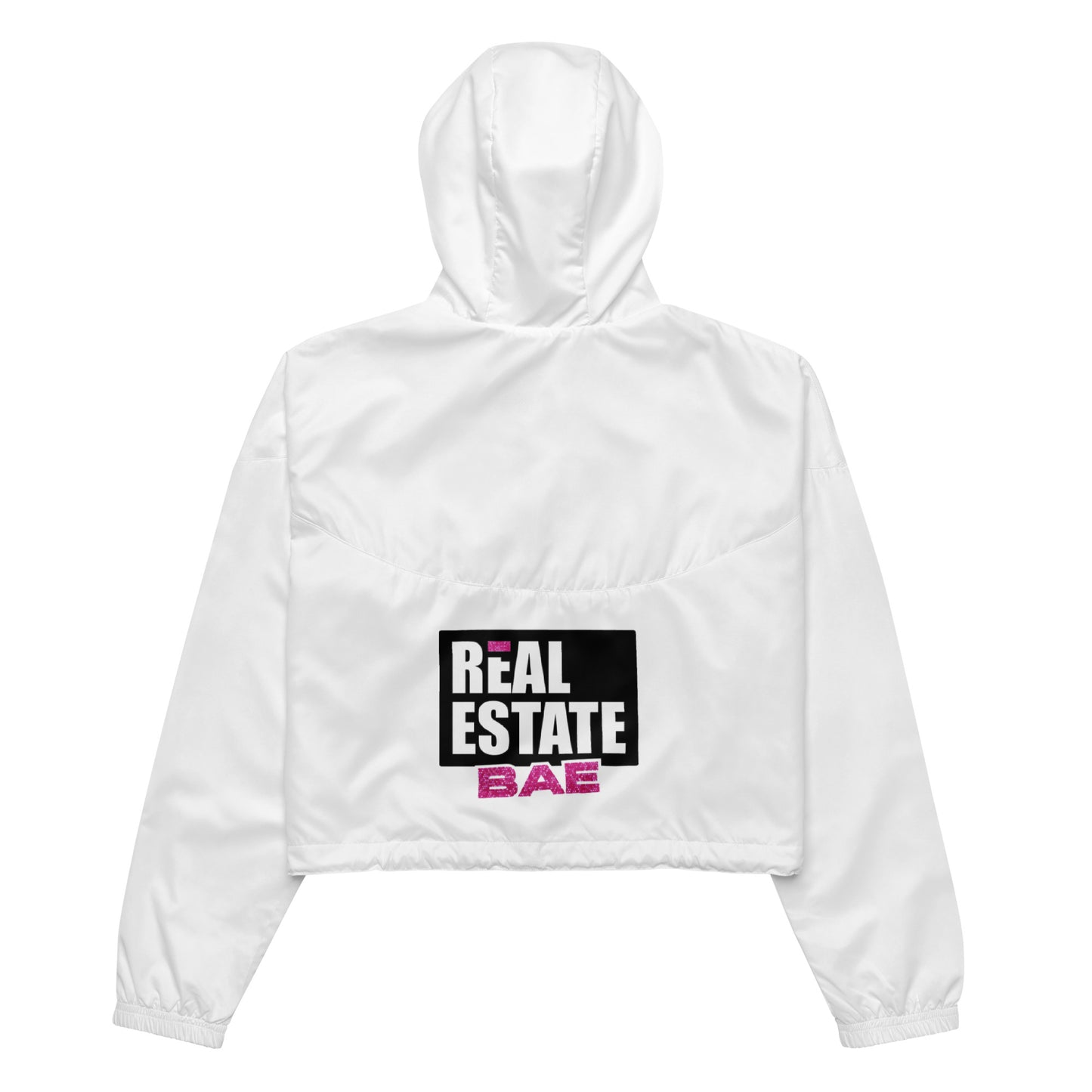 Real Estate Bae™ Women’s cropped windbreaker- White