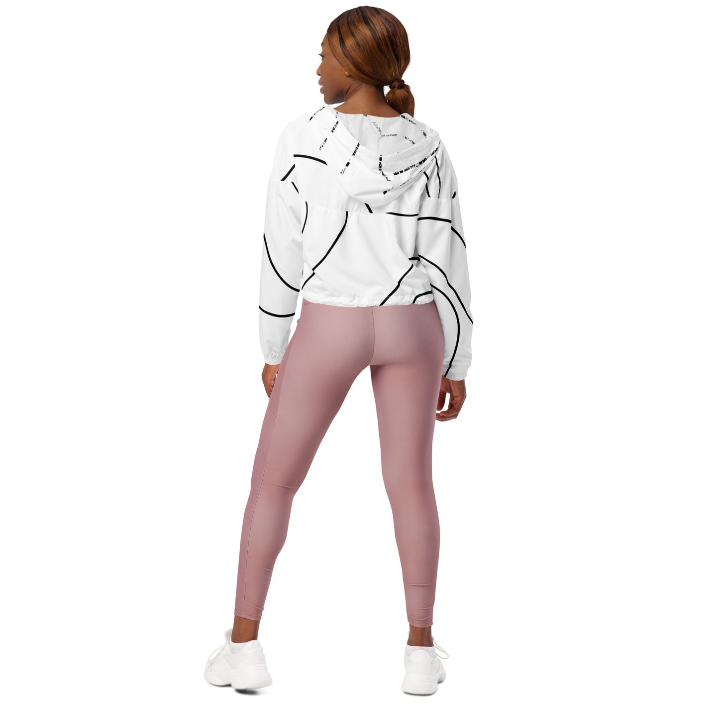 Real Estate Bae™ Women’s cropped windbreaker (black & white)