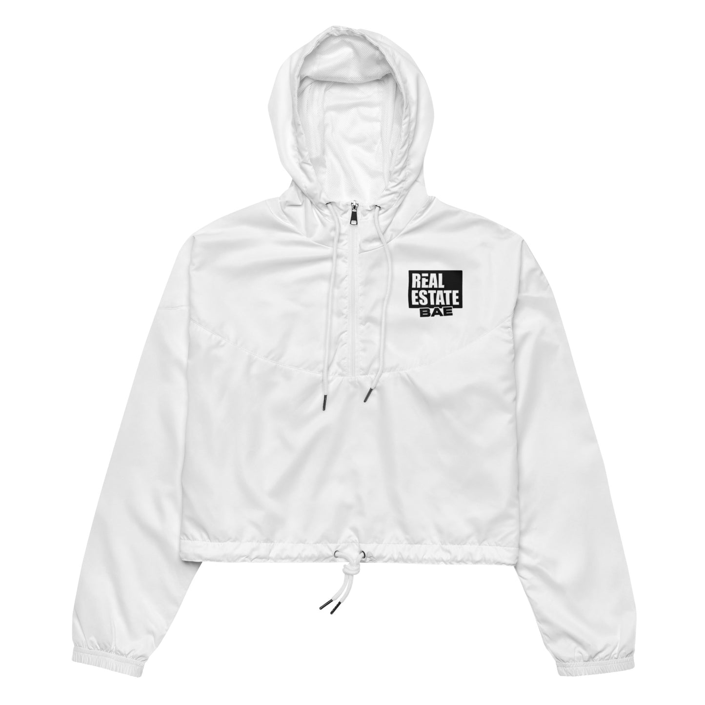 Real Estate Bae™ Women’s cropped windbreaker- White