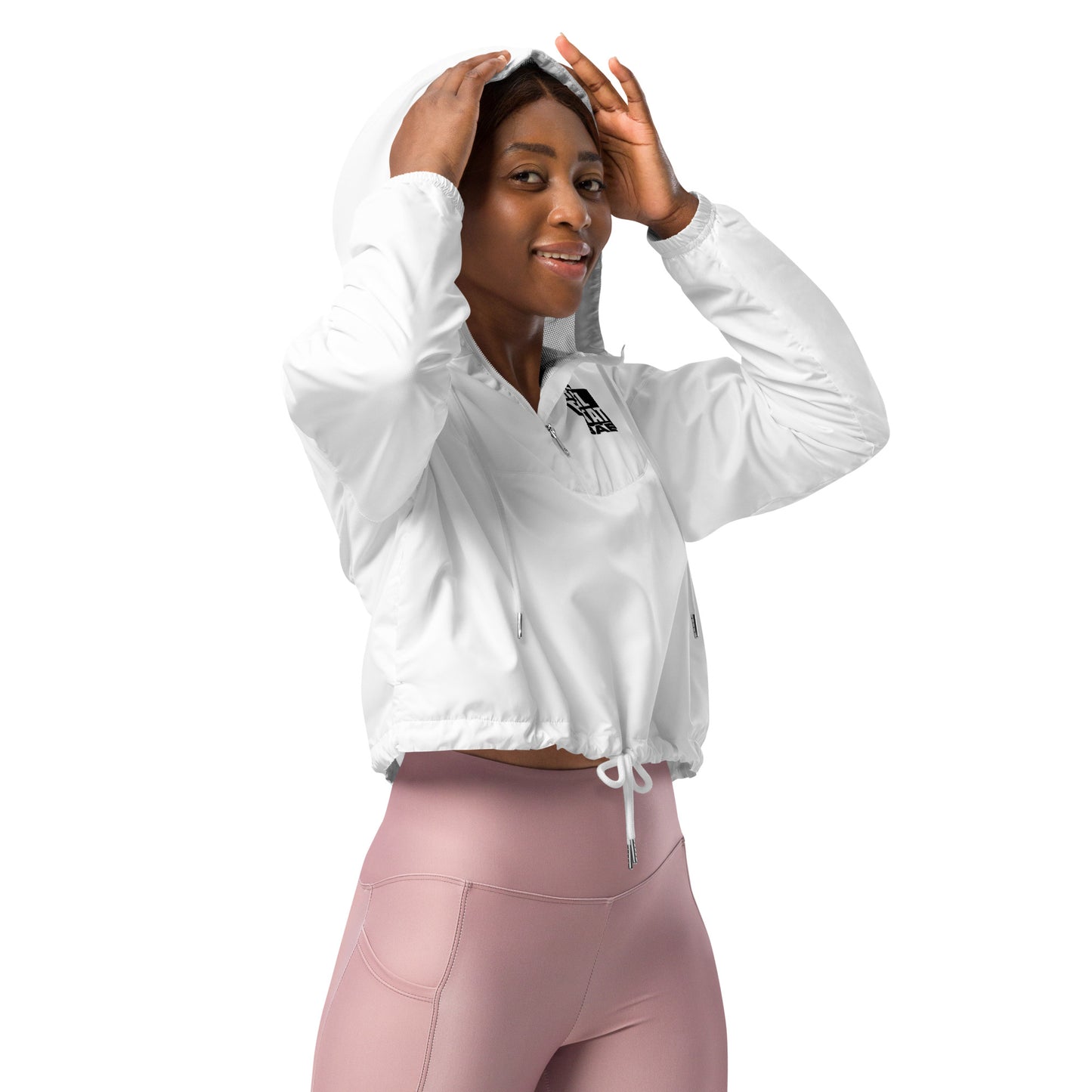 Real Estate Bae™ Women’s cropped windbreaker- White
