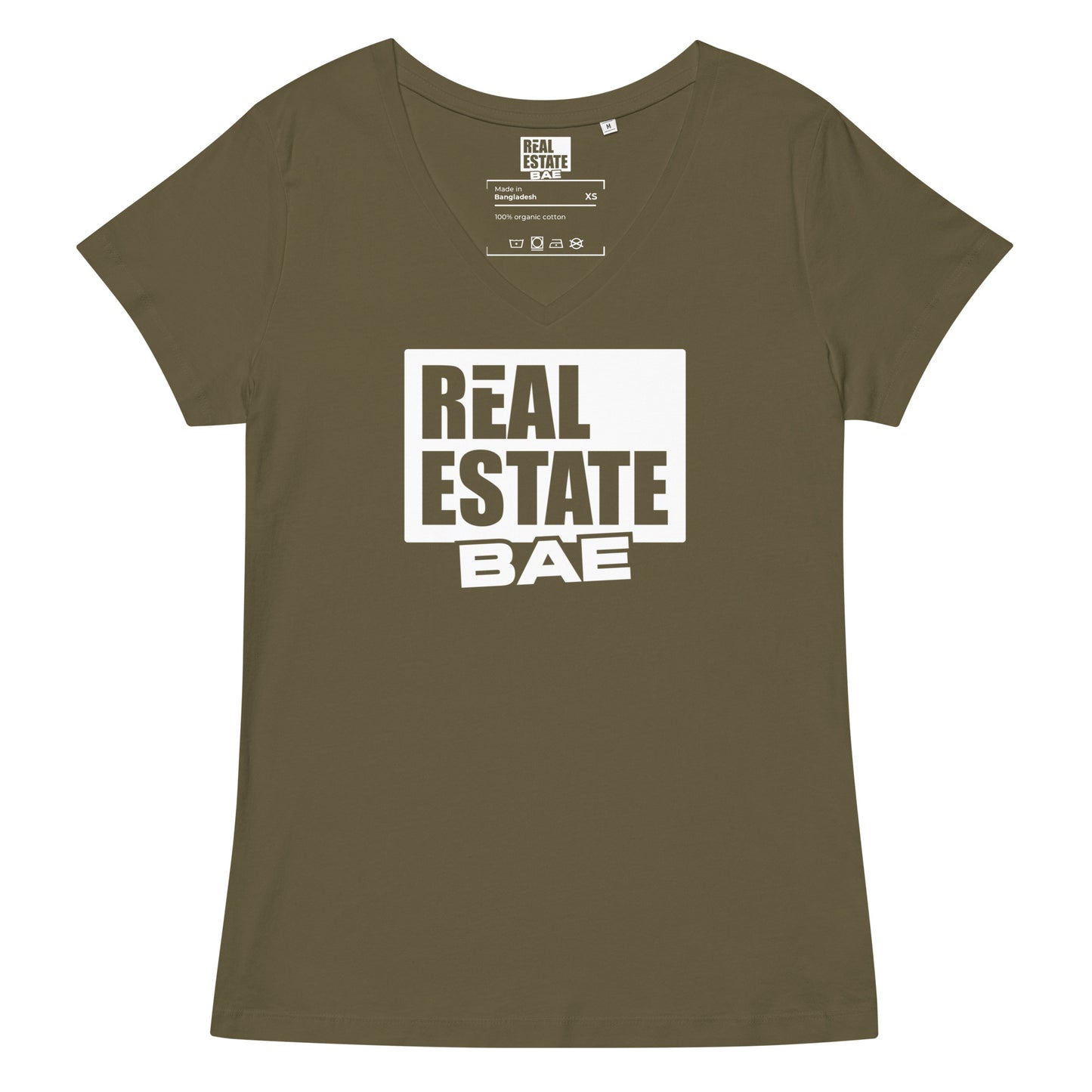 Real Estate Bae™ Women’s fitted v-neck t-shirt