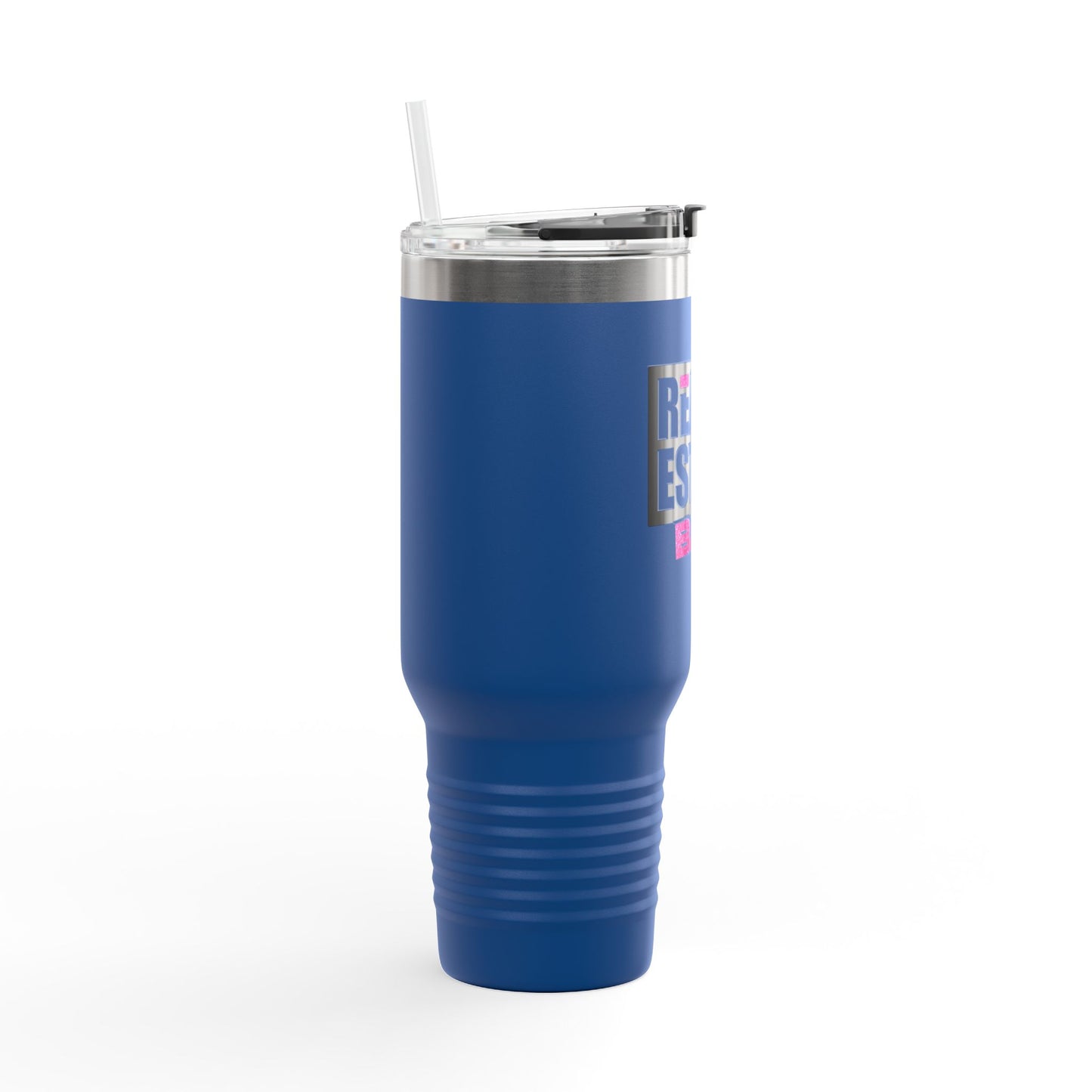 40oz Travel Mug — Real Estate Bae Insulated Tumbler (Handle & Straw)