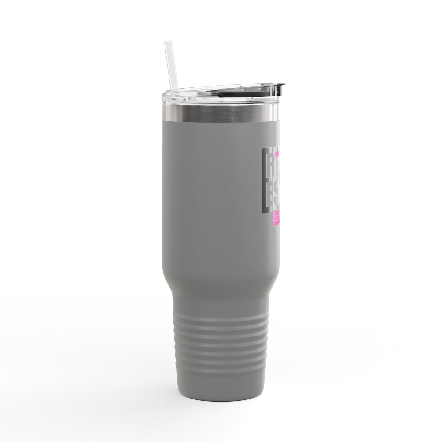 40oz Travel Mug — Real Estate Bae Insulated Tumbler (Handle & Straw)