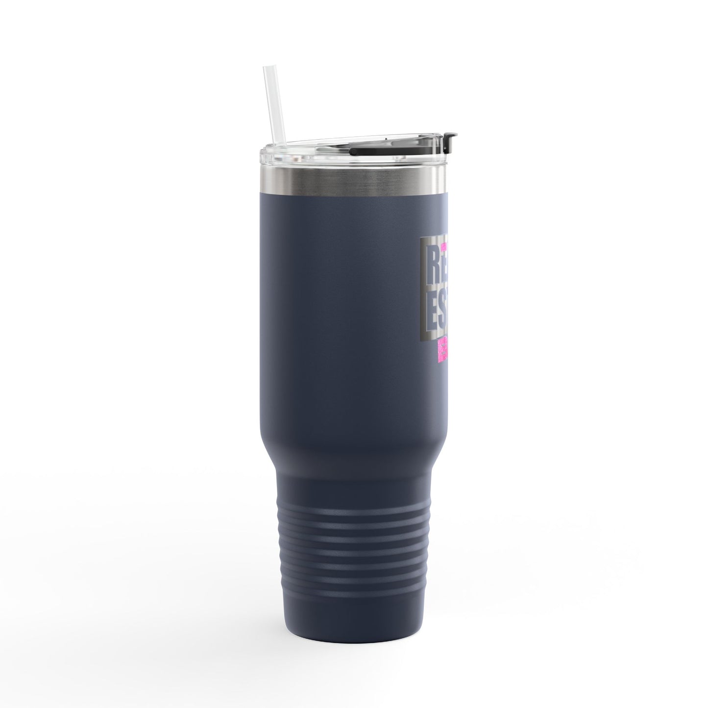 40oz Travel Mug — Real Estate Bae Insulated Tumbler (Handle & Straw)