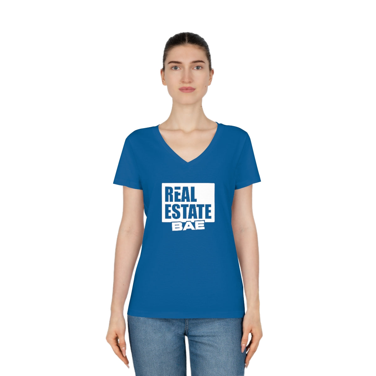 Real Estate Bae™ Women's V-Neck T-Shirt (Dark)